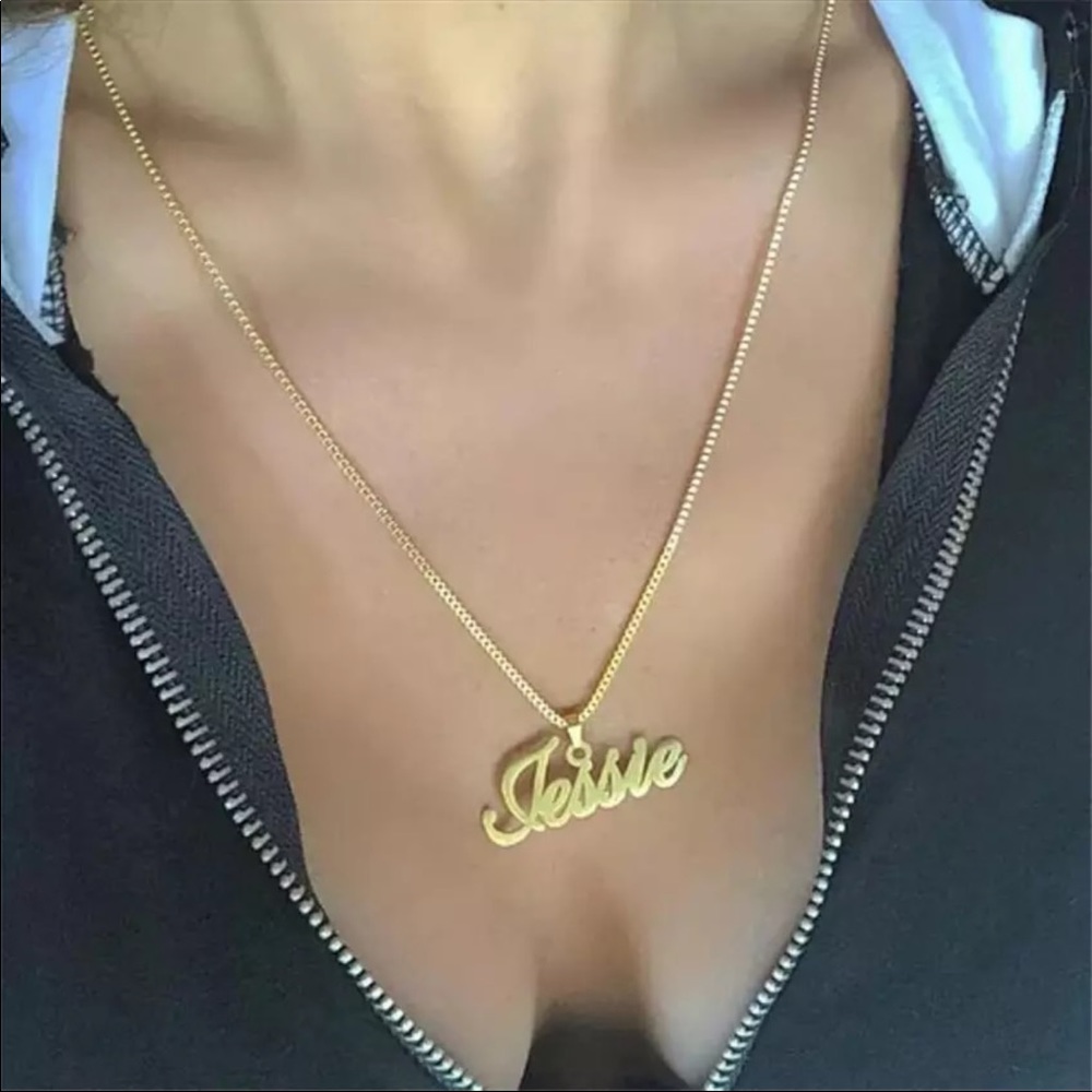 Custom Personalized Name Necklace Rose Gold Silver - Picture 11 of 13